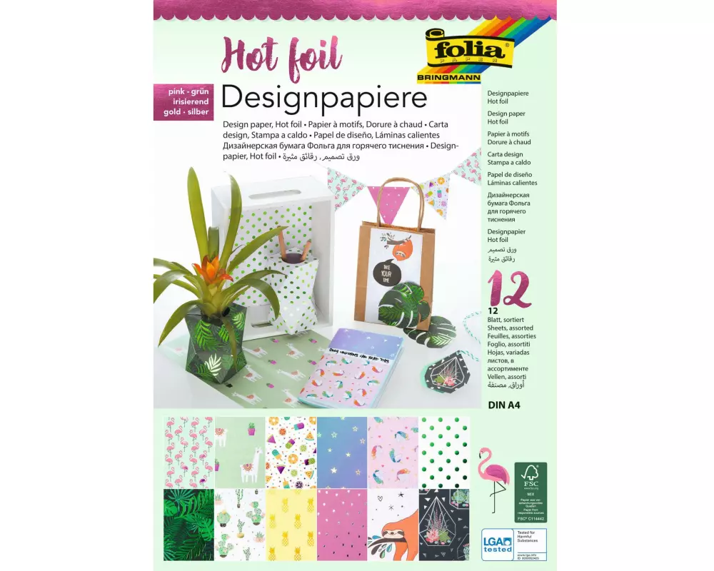 Folia Designpapier Hot foil II Farbig sortiert
