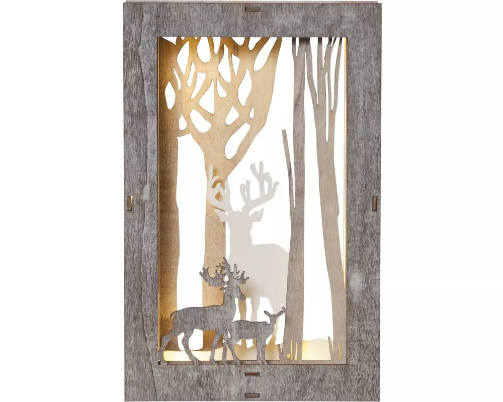 Star Trading Fauna Wald mit Hirschen 28 cm, Holz