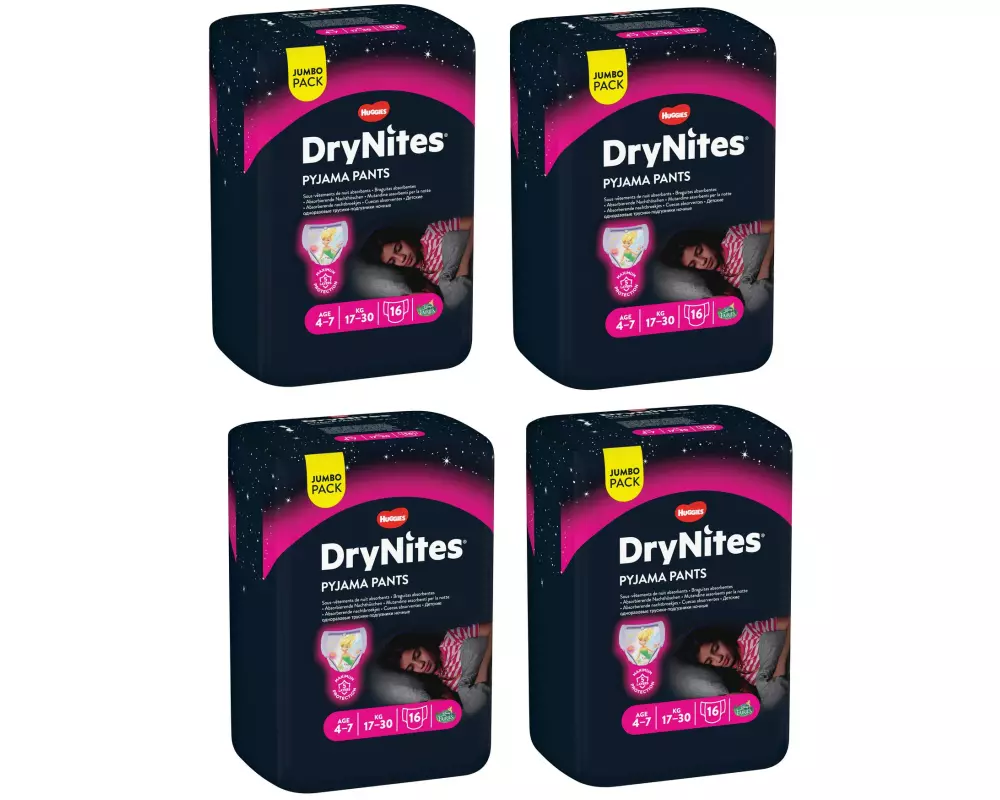 Huggies Nachtwindeln DryNites Jumbo-Pack Girl Monatsbox 4-7 Jahre