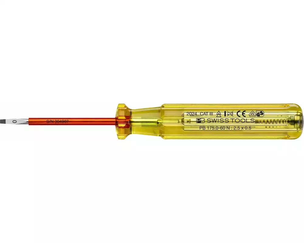 PB Swiss Tools Phasenprüfer PB 175.0-60 VAC Schlitz/Spannungsprüfer