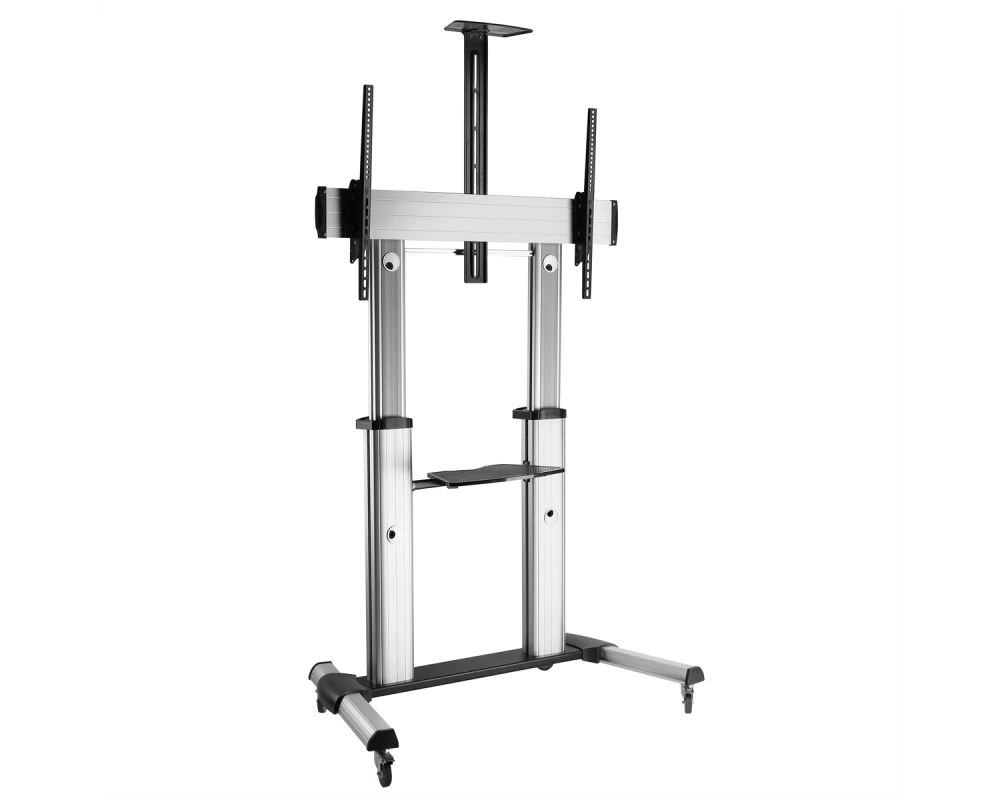ROLINE LCD-/TV-Rollständer, 60-100 Zoll, bis 100 kg, silberfarben