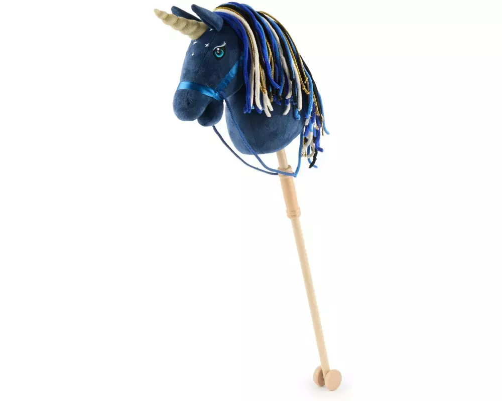bieco Steckentier Einhorn Luna Blau/Gold/Dunkelblau