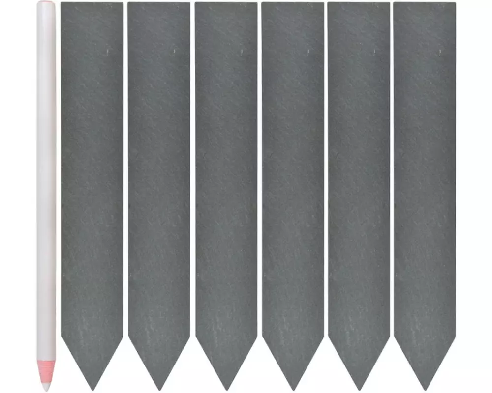 Esschert Design Pflanzschild 6er Set Schiefer Pflanzenetiketten Anthrazit