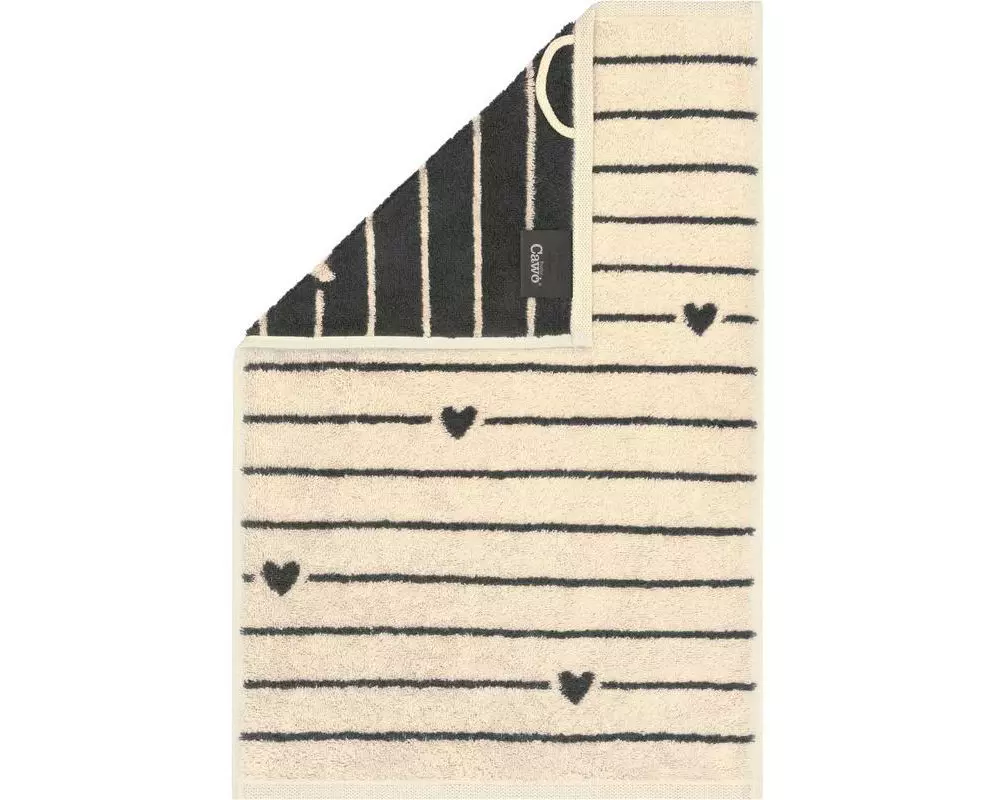 Cawö Gästetuch Heart Beats 30 x 50 cm, Grau