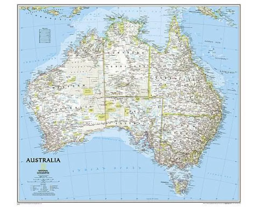 National Geographic Australia Wall Map - Classic (30.25 X 27 In)
