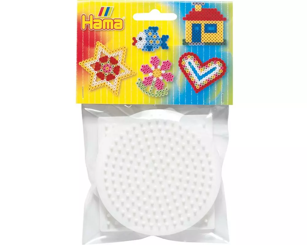 Hama Bügelperlen Platten rund 3 Stück Weiss