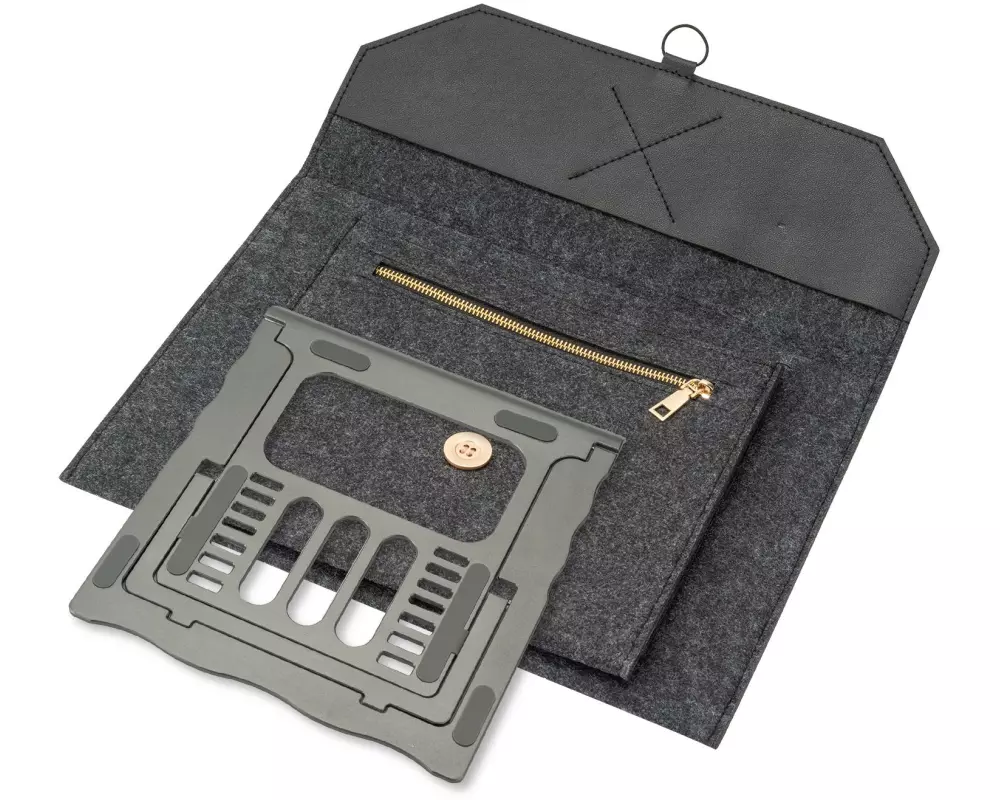 4smarts Notebook-Sleeve Felty+ FoldStand ErgoFix 13 " Dunkelgrau