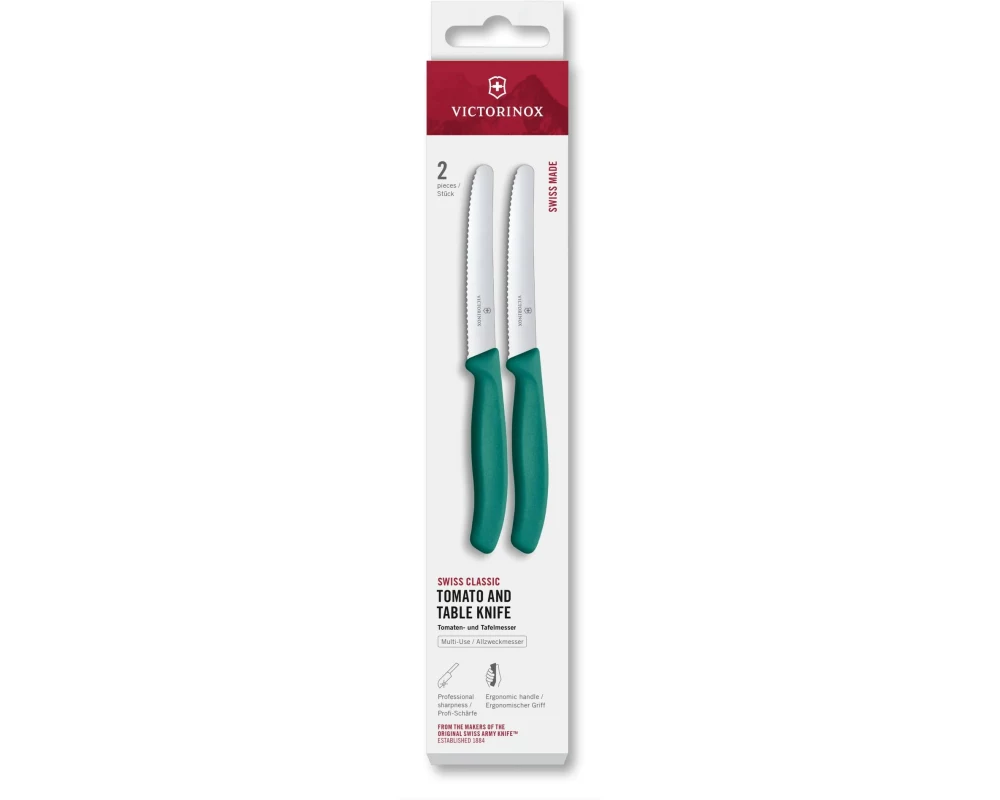 Victorinox Tafelmesser Swiss Classic, 11 cm, Grün, 2 Stück