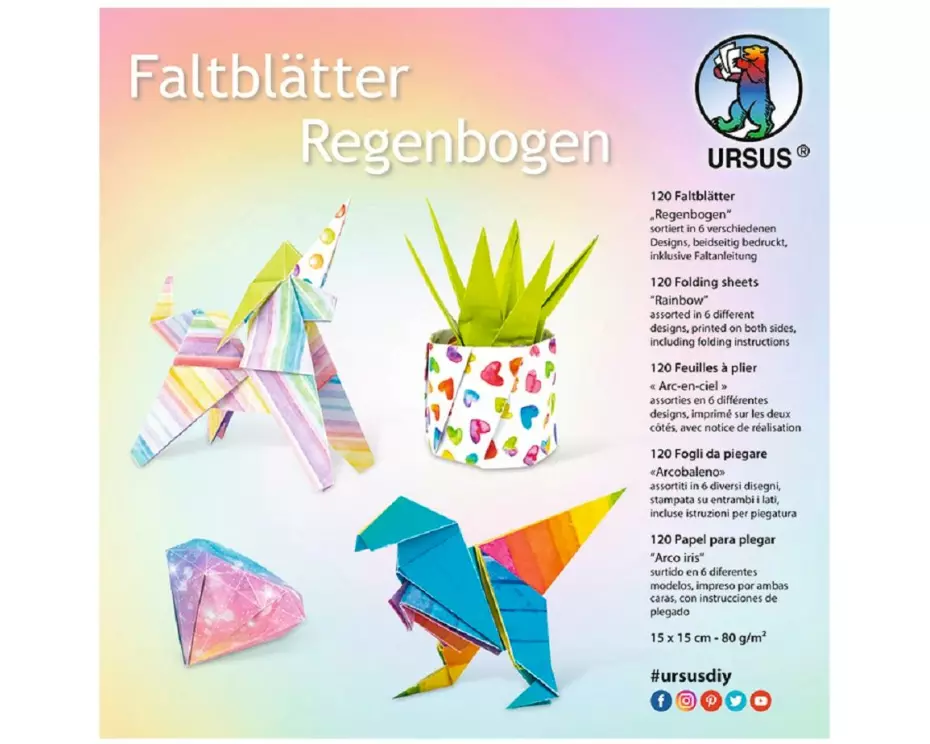 URSUS Faltblätter Regenbogen 120 Blatt