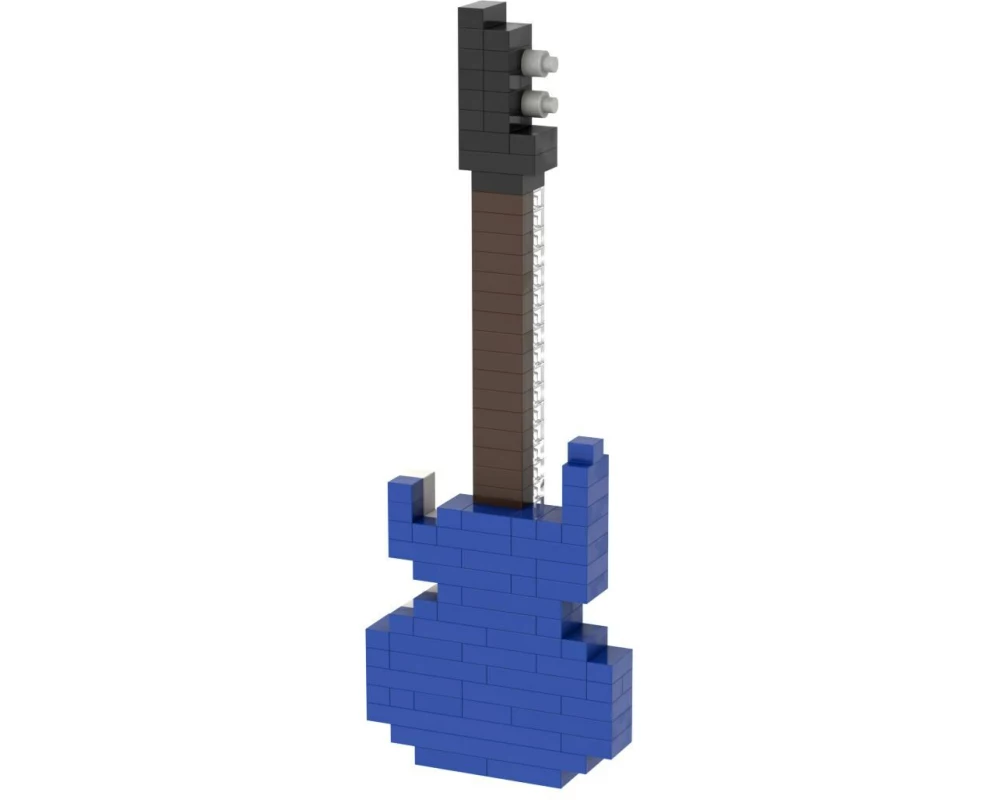 BRIXIES Bausteinmodell E-Gitarre Blau aus 140 Bausteinen