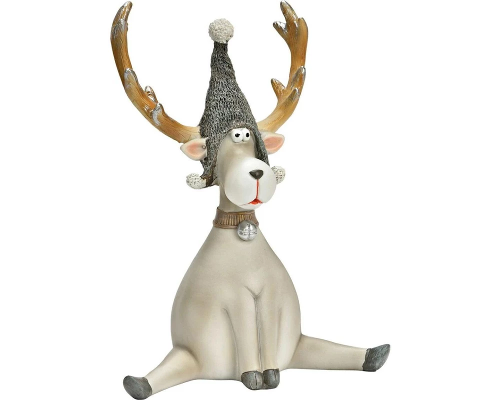 G. Wurm Weihnachtsfigur Elch 14 x 19 x 10 cm, Grau
