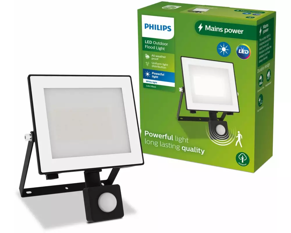 Philips Lois Flutlicht 30W 3000K IR IP65 schwarz 30 W