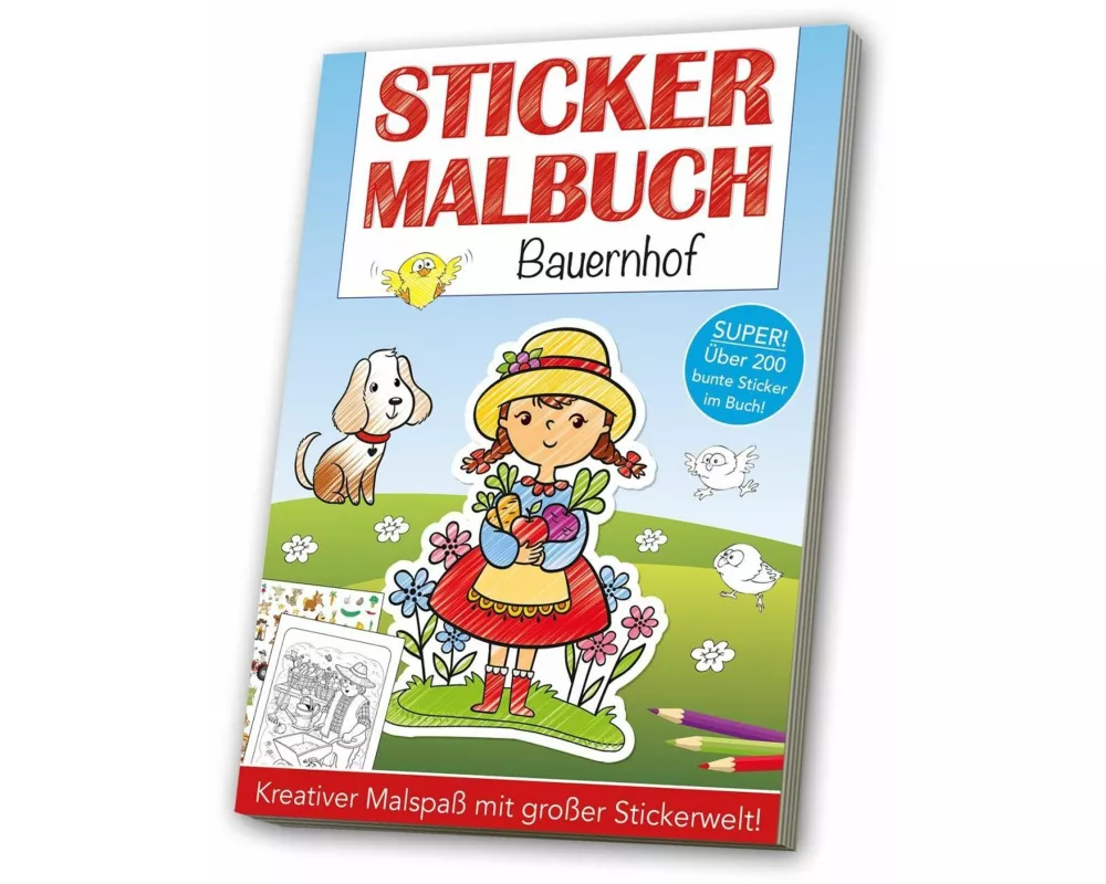 Stickermalbuch: Bauernhof
