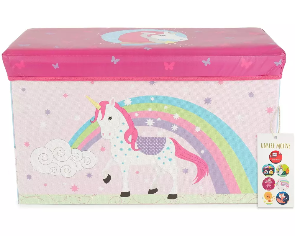 bieco 2in1 Aufbewahrungsbox und Bank Einhorn