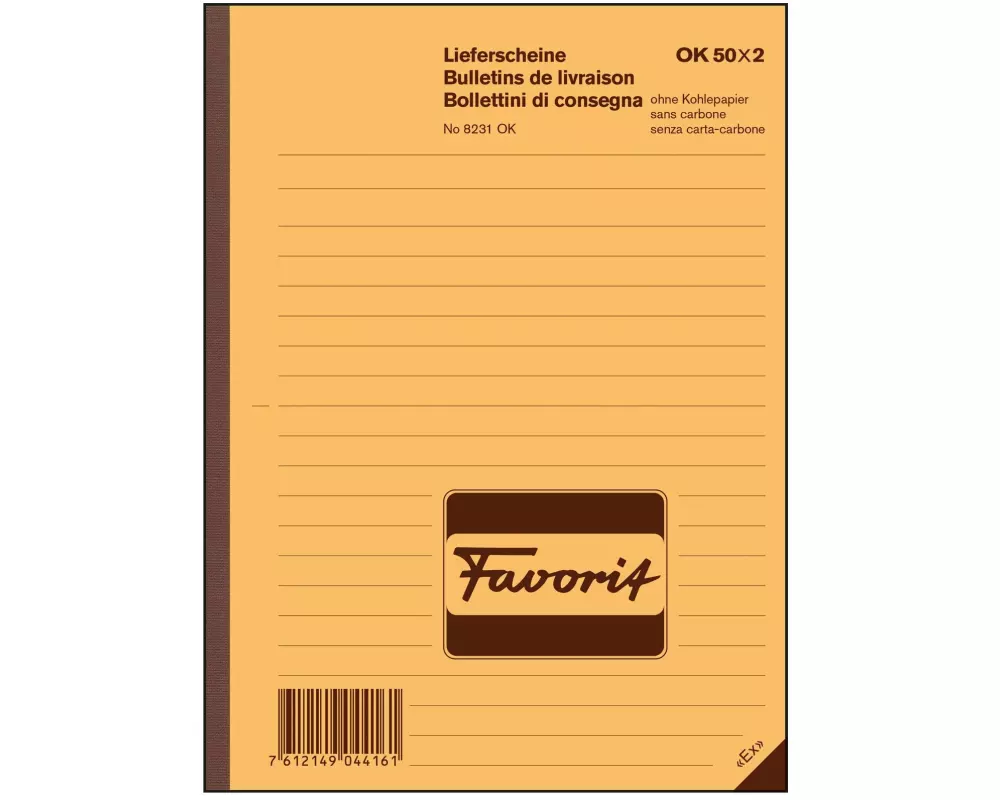 Favorit Durchschreibebuch A5 Lieferscheine, 50 x 2 Blatt
