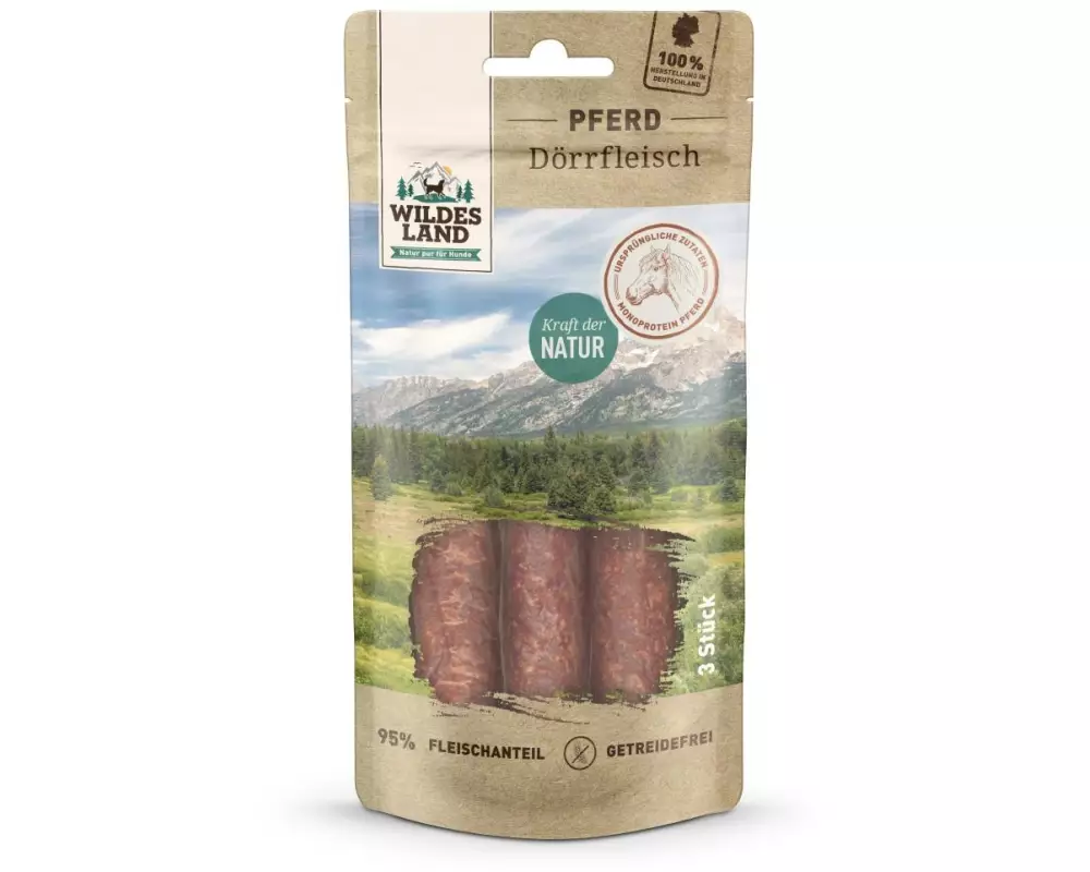 Wildes Land Snack Pferde Dörrfleisch 3 Stk.