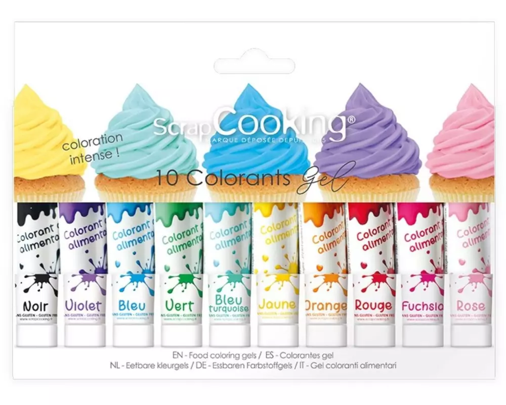 ScrapCooking Lebensmittelfarben-Set Mehrfarbig, 10x 20 g