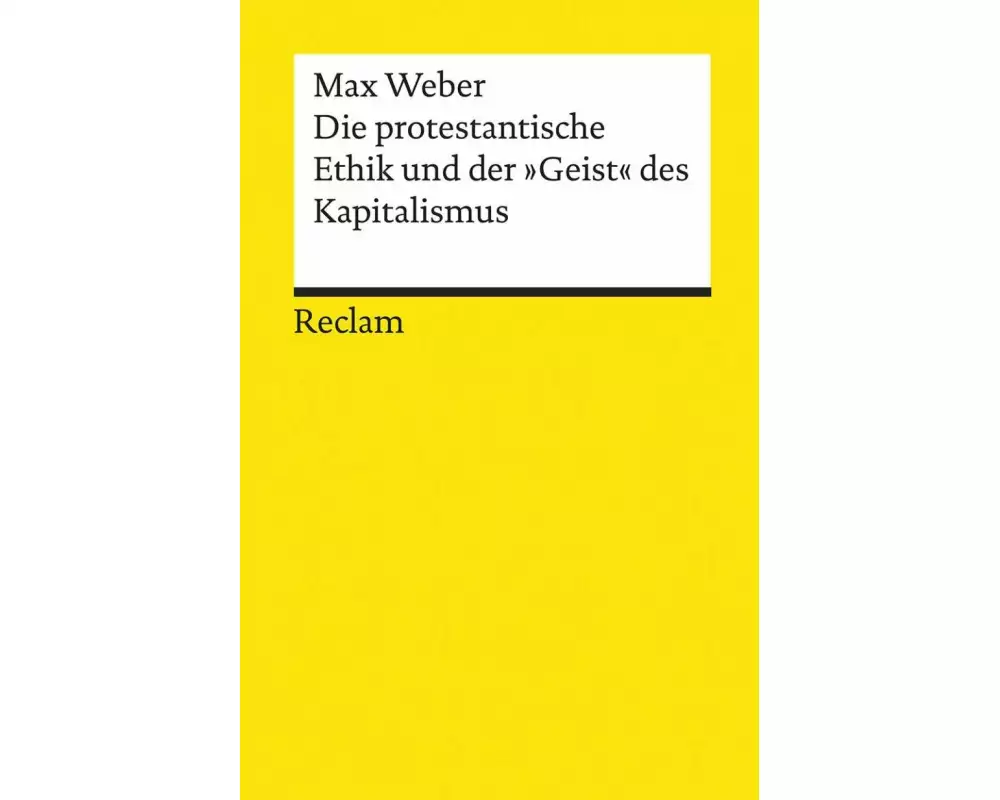 Die protestantische Ethik und der »Geist« des Kapitalismus. Studienausgabe