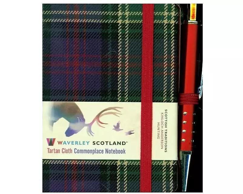Waverley S.T. (S): Hunting Mini with Pen Pocket Genuine Tartan Cloth Commonplace Notebook