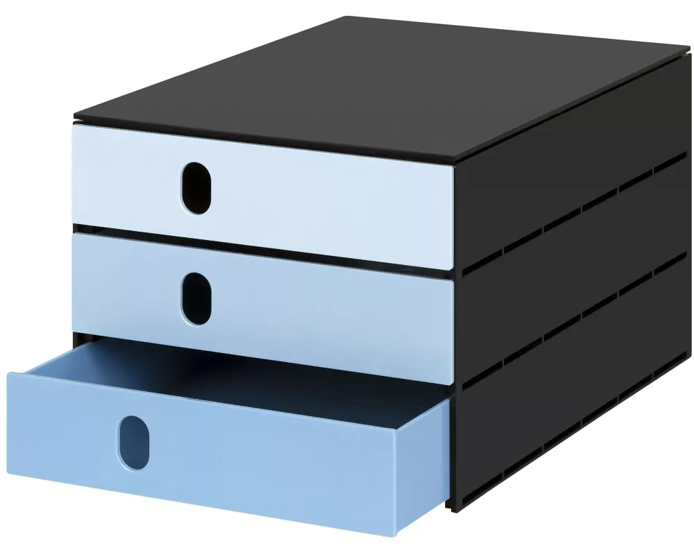 Styro Schubladenbox styroval pro color flow 3 Schubladen, Blau