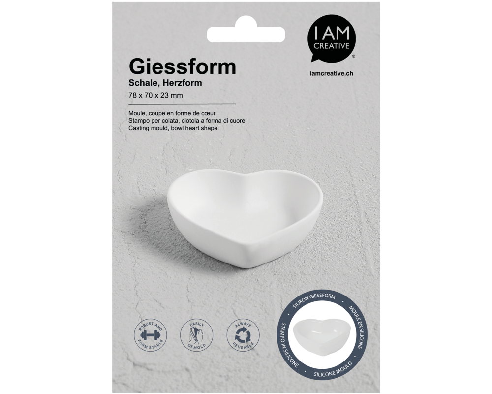 I AM CREATIVE Silikon Giessform 1704.13 Schale Herzform