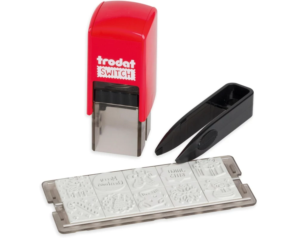 Trodat Motivstempel Switch Weihnachten, Dunkelrot