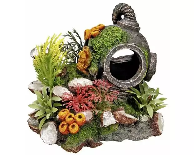 Nobby Aqua Ornaments Helm mit Pflanzen 13.5 x 11 x 12 cm