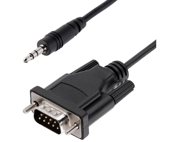 StarTech.com 3ft (1m) DB9 to 3.5mm Serial Cable for Serial Device Configuration, RS232 DB9 Male to 3.5mm for Calibrating via Audio Jack