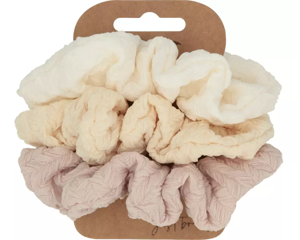 Body Mind Soul Scrunchie Yoga, weiss/beige/rosa