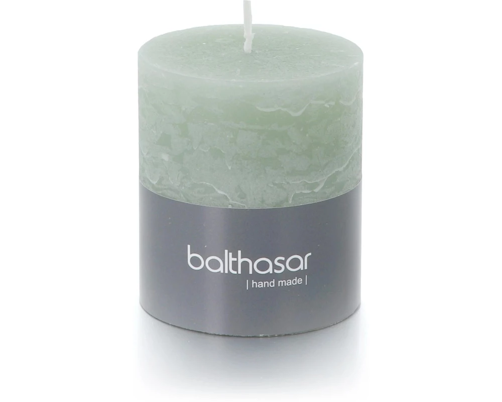 balthasar Zylinderkerze Rustico 7 x 8 cm, Hellgrün