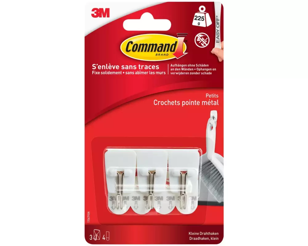 Command Klebehaken Draht 0.22 kg, 3 Stück