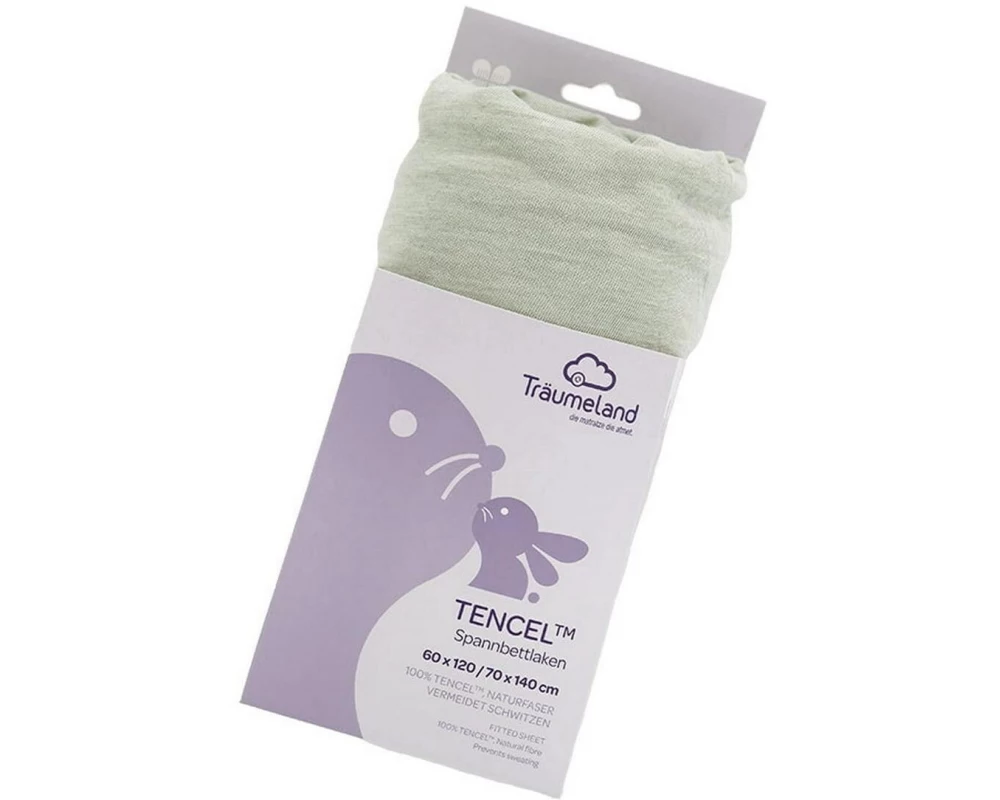 Träumeland Spannbettlaken Tencel Desert Sage 60 x 120 cm + 70 x 140 cm