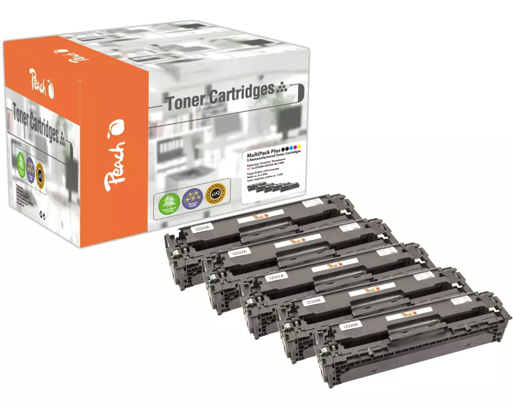 Peach Tonerset HP Nr. 128 A (CE32A) 2x BK, 1x C, M, Y