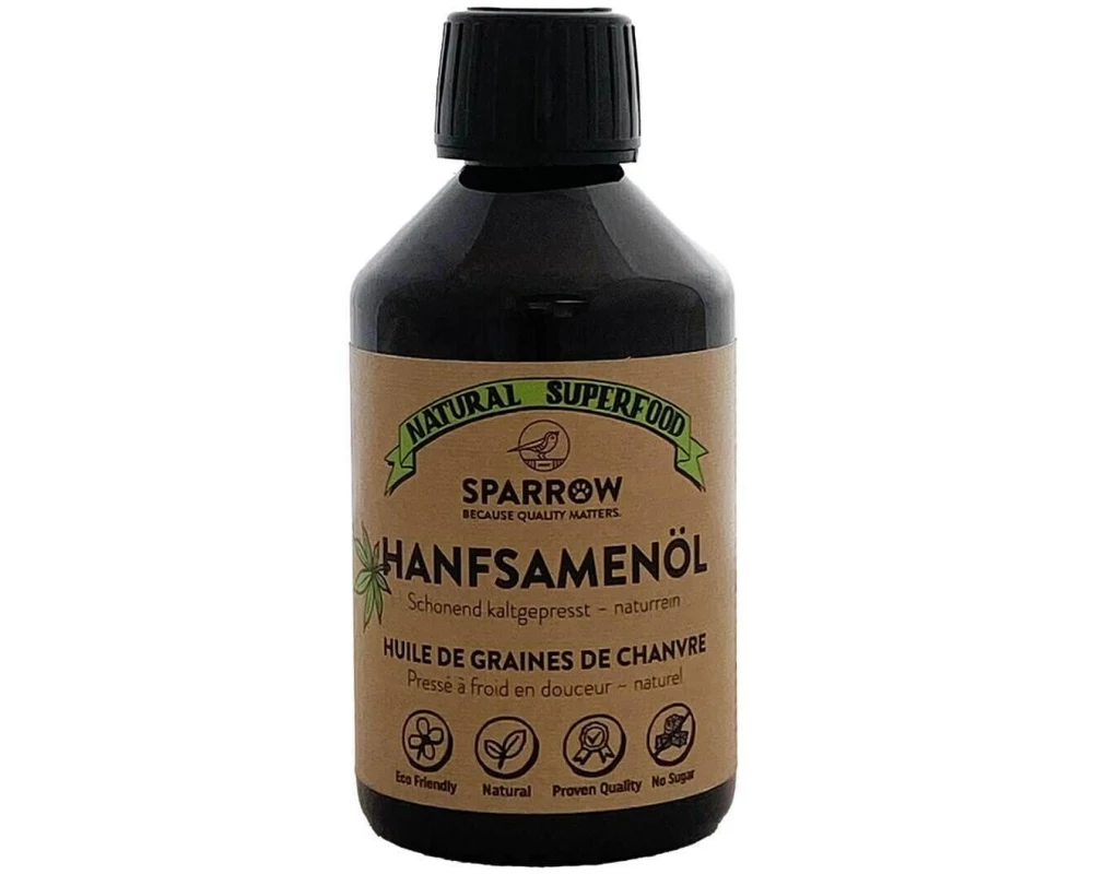 Sparrow Hunde-Nahrungsergänzung Bio Hanfsamenöl, 250 ml