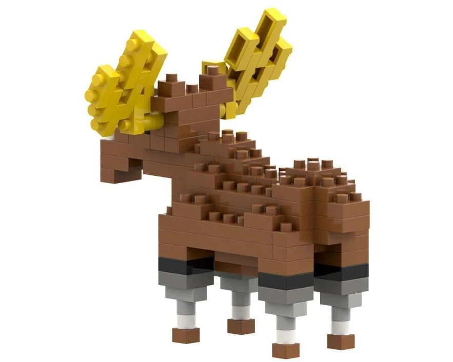 BRIXIES Bausteinmodell Elch / moose aus 109 Beusteinen