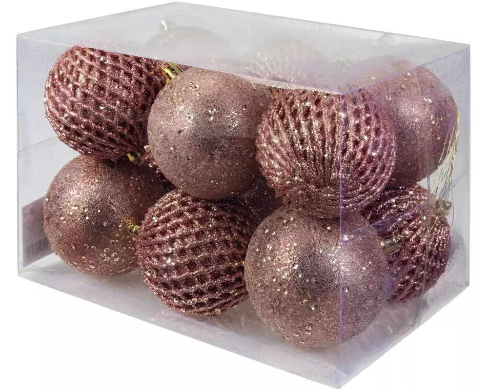 COCON Weihnachtskugel 12 Stück, Rosa