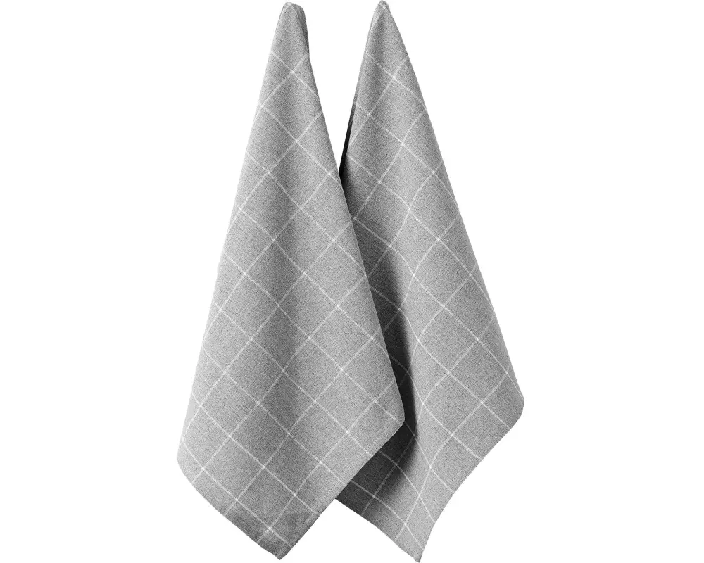 Ladelle Geschirrtuch Eco Check 45 x 70 cm, 2 Stück, Grau