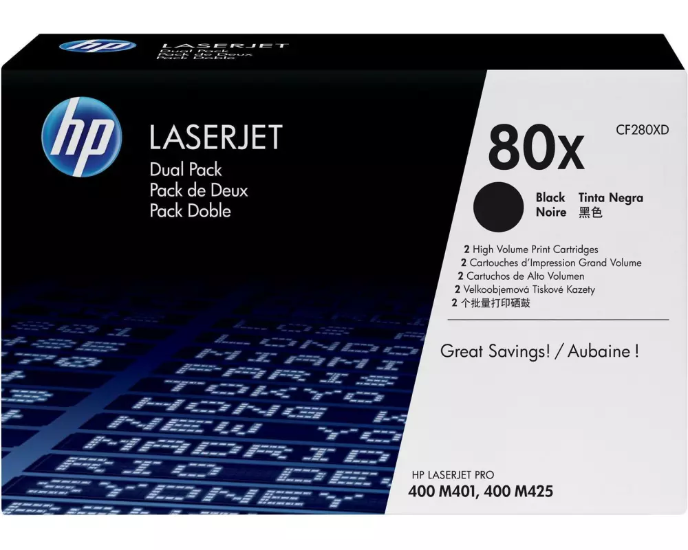 HP Toner Nr. 80X (CF280XD) Black (2er-Pack)