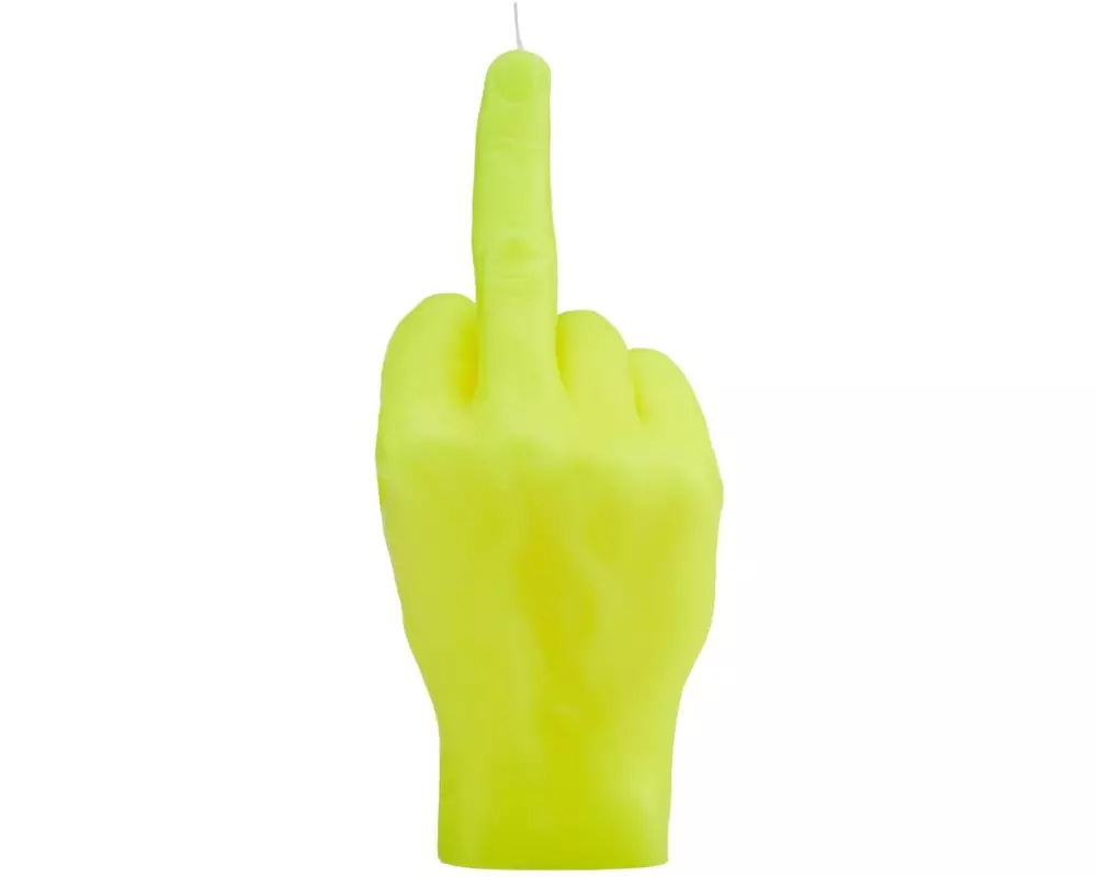 Mandatus Kerze Candle Hand F*ck you, Neongelb