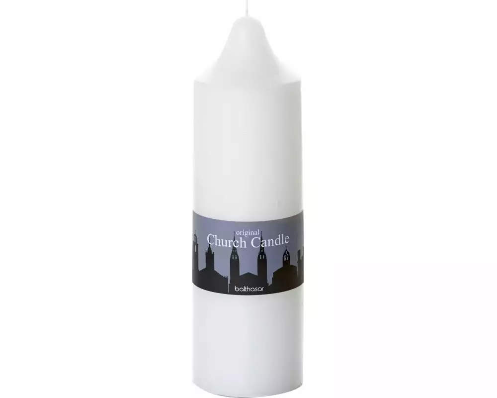 balthasar Church Candle 25 cm x 7.5 cm, Weiss