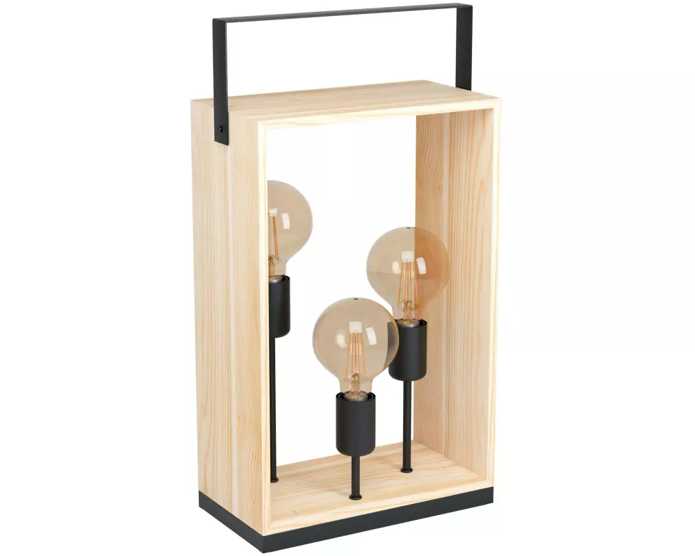 EGLO Leuchten Tischleuchte FAMBOROUGH 3x E27, Schwarz/Beige
