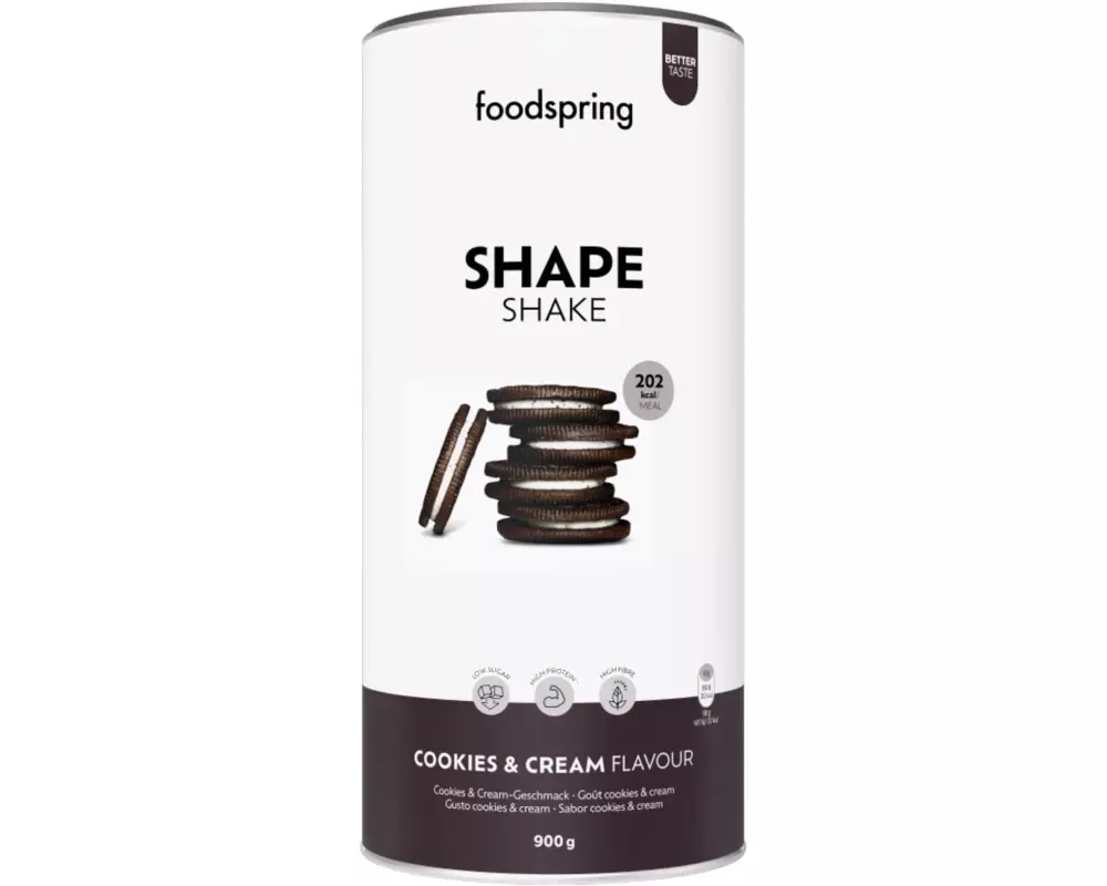 Foodspring Pulver Shape Shake Cookies and Cream, 900g