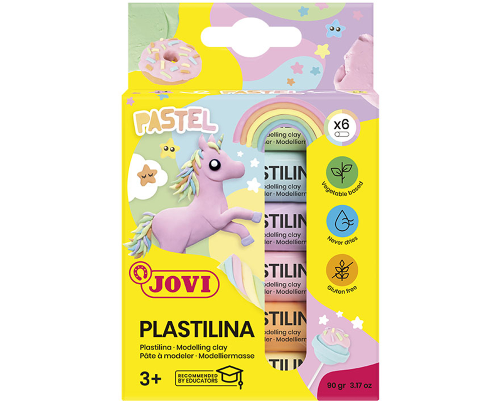 JOVI Knete 6x15g 510009066 Plastilina pastell