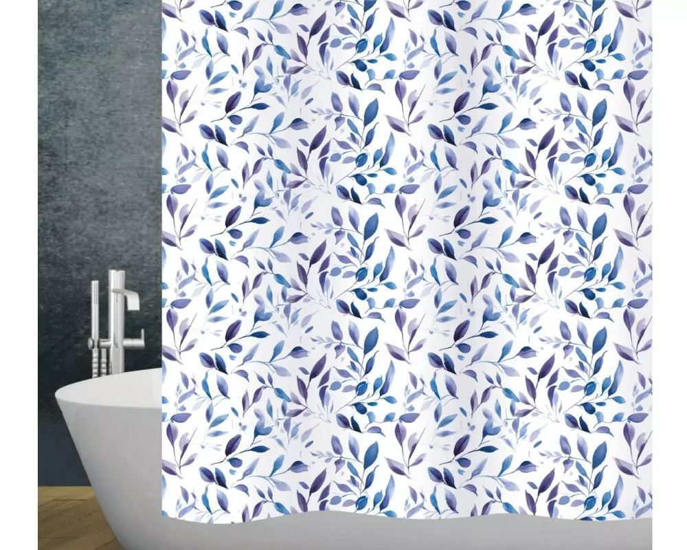 diaqua Duschvorhang Lea 240 x 180 cm, Blau/Weiss