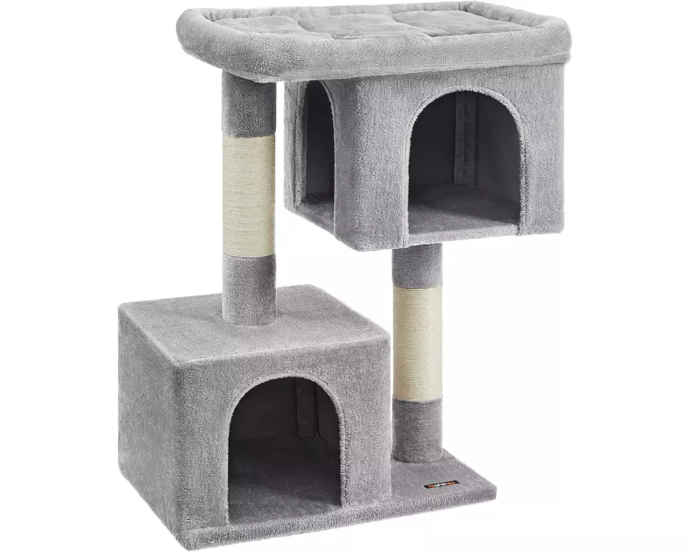 Feandrea Kratzbaum mit grosser Plattform 101 cm, Hellgrau