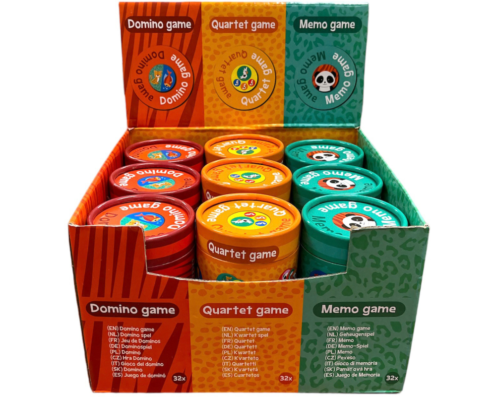 ROOST Spiel in Schachtel SP981 Domino, Memor, Quartett