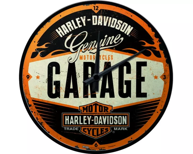Nostalgic Art Wanduhr Harley Davidson Genuine Ø 31 cm, Mehrfarbig