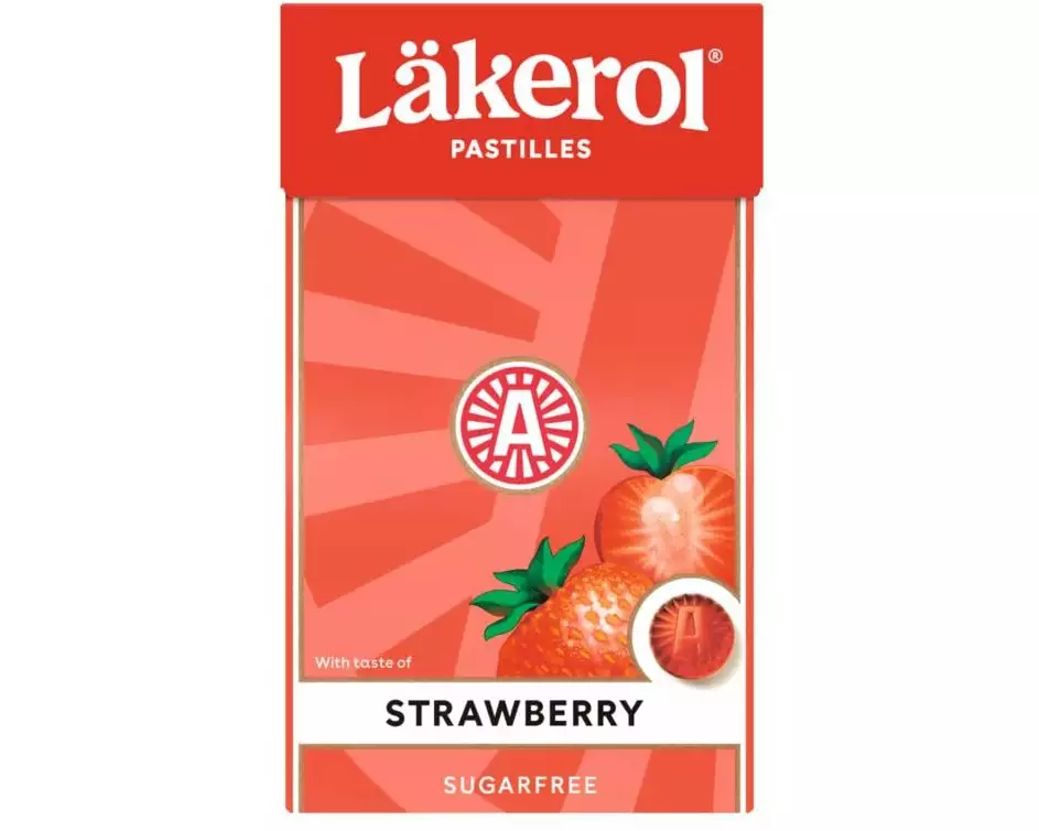 Läkerol Bonbons Strawberry Sugarfree 27 g