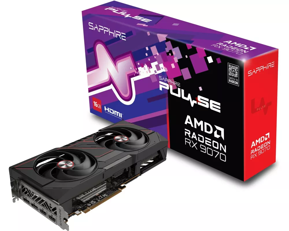 SAPPHIRE Grafikkarte PULSE AMD Radeon RX 9070 OC 16 GB