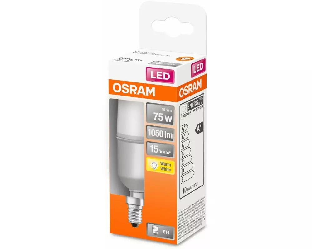 OSRAM Lampe Star CL Stick, 10W, E14 Warmweiss (WW)